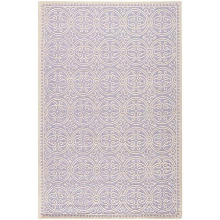 Safavieh 4 x 4 ft. Round Transitional Cambridge- Lavender and Ivory Hand Tufted Rug CAM123C-4R